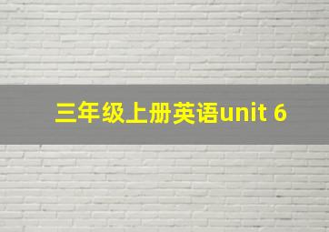 三年级上册英语unit 6